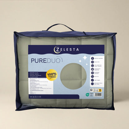 Zelesta Pure Duo Baumwolle Bettdecke - Graugrün & Zartes Graugrün