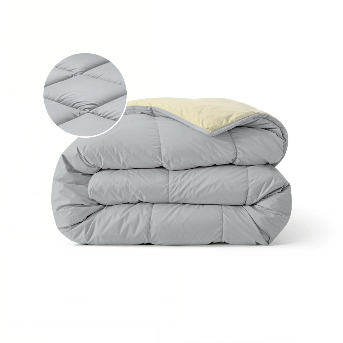 Zelesta Pure Duo Baumwolle Sommerbettdecke - Hellgrau & Buttergelb
