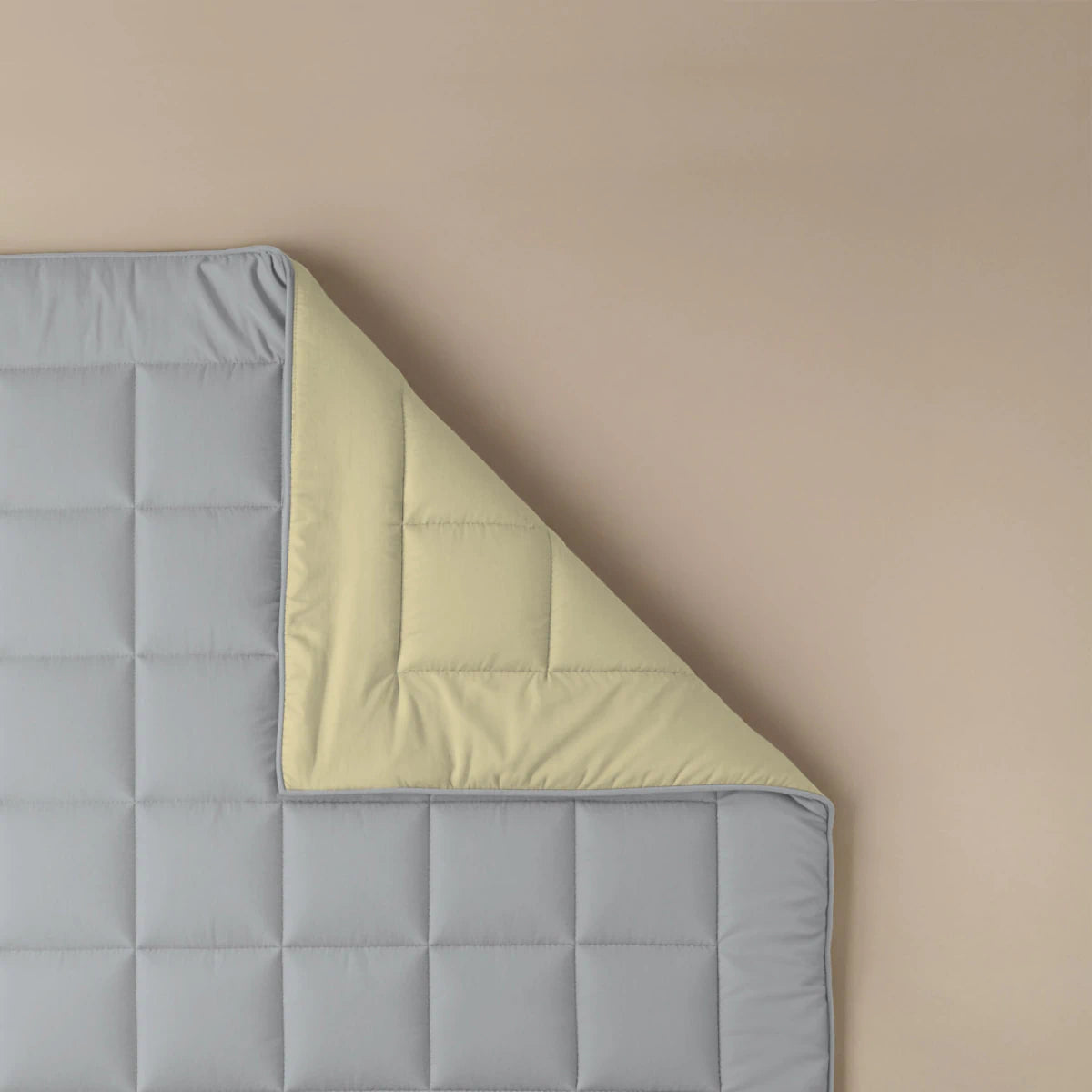 Zelesta Pure Duo Baumwolle Sommerbettdecke - Hellgrau & Buttergelb