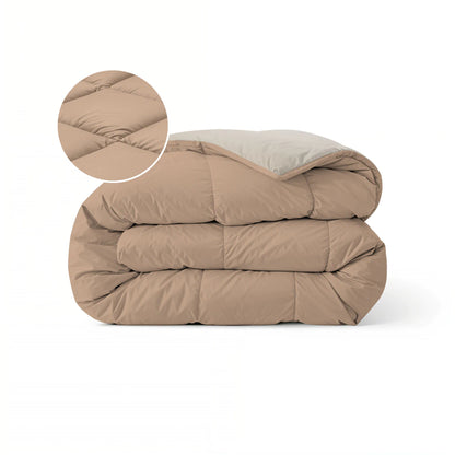 Zelesta Pure Duo Baumwolle Sommerbettdecke - Rosabraun & Betonbraun