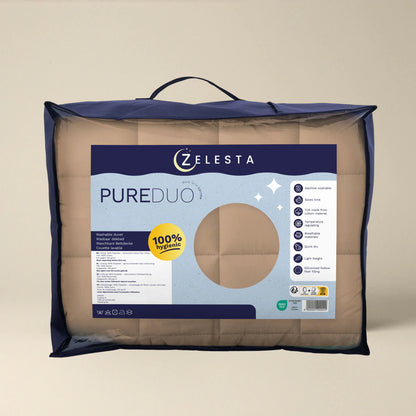 Zelesta Pure Duo Baumwolle Sommerbettdecke - Rosabraun & Betonbraun