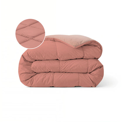 Zelesta Pure Duo Baumwolle Bettdecke - Terrakottarosa & Erdrosa
