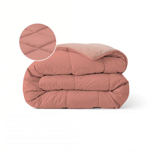 Zelesta Pure Duo Baumwolle Bettdecke - Terrakottarosa & Erdrosa
