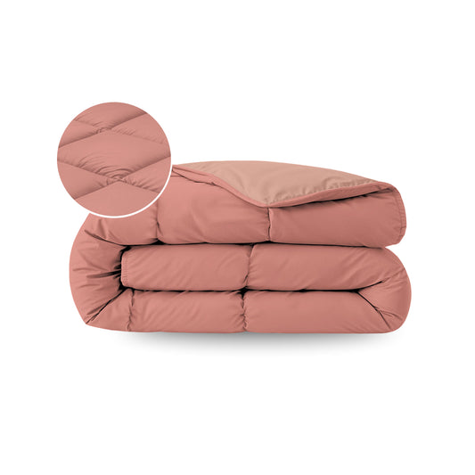 Zelesta Pure Duo Baumwolle Sommerbettdecke - Terrakottarosa & Erdrosa