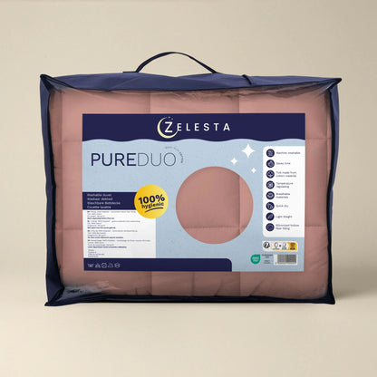 Zelesta Pure Duo Baumwolle Bettdecke - Terrakottarosa & Erdrosa