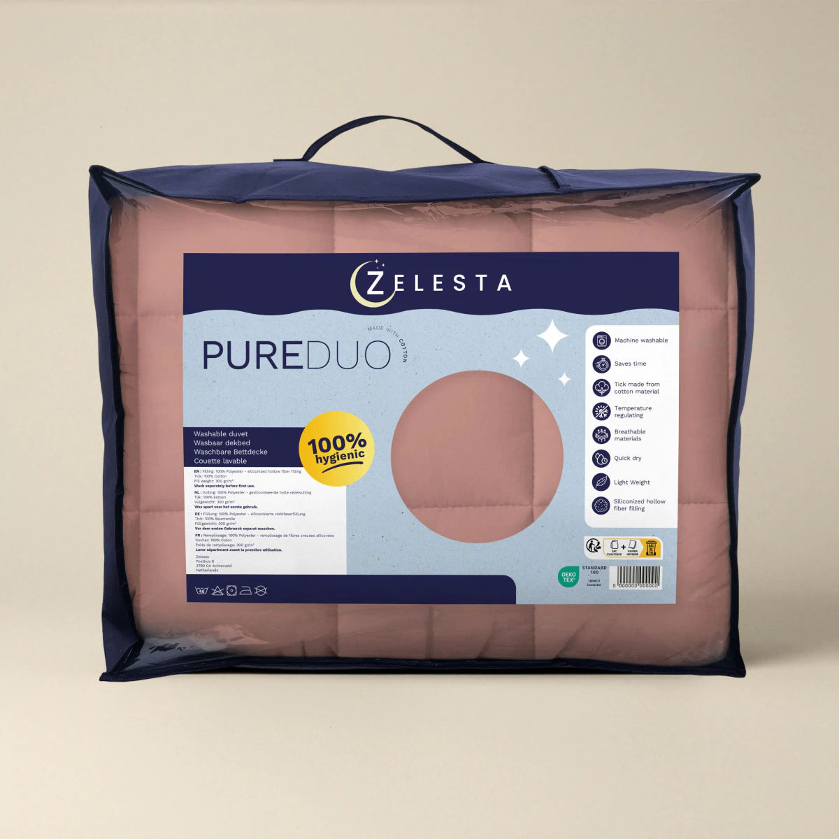 Zelesta Pure Duo Baumwolle Sommerbettdecke - Terrakottarosa & Erdrosa