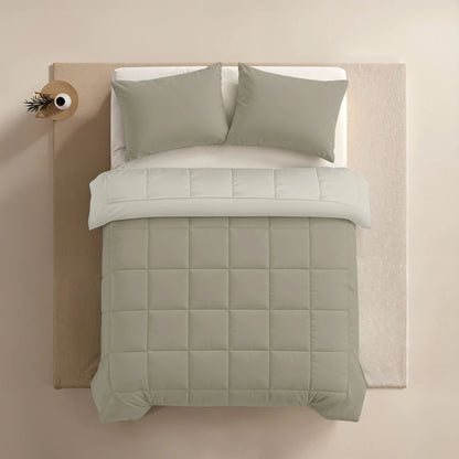 Zelesta Pure Duo Baumwolle Sommerbettdecke - Warmgrau & Cremeweiß