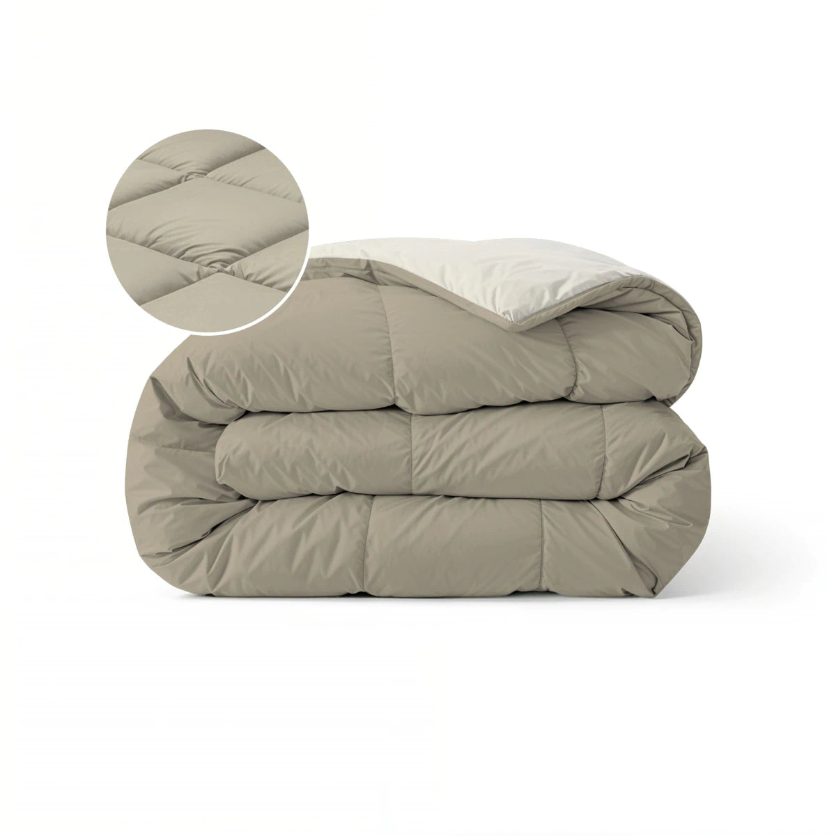 Zelesta Pure Duo Baumwolle Sommerbettdecke - Warmgrau & Cremeweiß