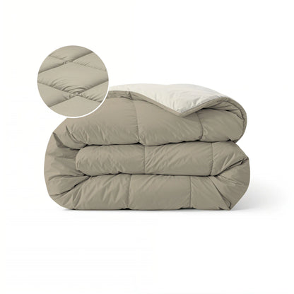 Zelesta Pure Duo Baumwolle Sommerbettdecke - Warmgrau & Cremeweiß