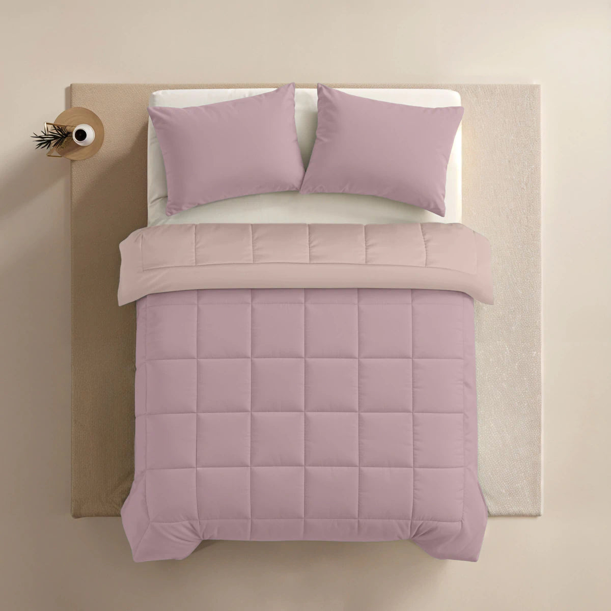 Zelesta Pure Duo Baumwolle Sommerbettdecke - Zartes Lila & Zartrosa