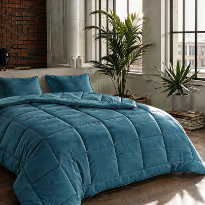 Zelesta Pure Uni Baumwolle Bettdecke - Federal Blue