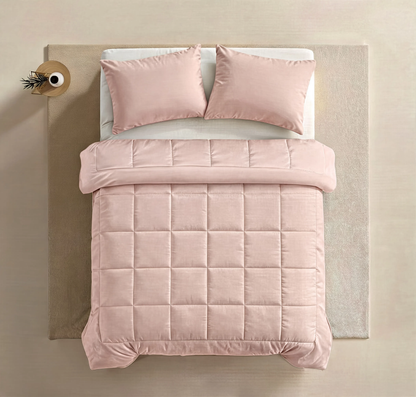 Zelesta Pure Uni 4-Jahreszeiten Nahtlose Baumwollbettdecke - Rosa