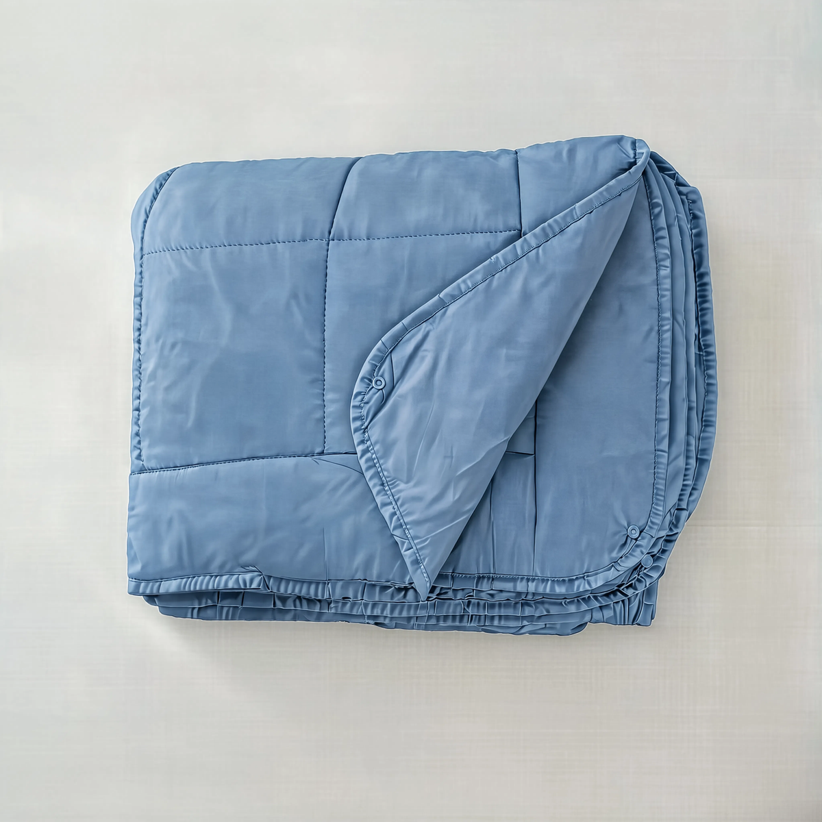 Zelesta Pure Uni 4-Jahreszeiten Nahtlose Baumwollbettdecke - Blau