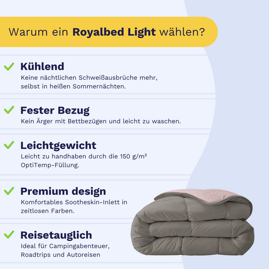 Zelesta Royalbed Light - Pastellrosa & Zartes Grau