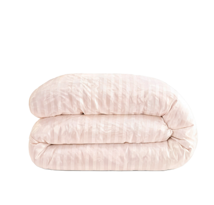 Zelesta Deluxe Hotel Stripe Baumwollsatin Bettdecke - Rosa