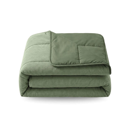 Zelesta Special Corduroy Cotton Bettdecke - Waldgrün