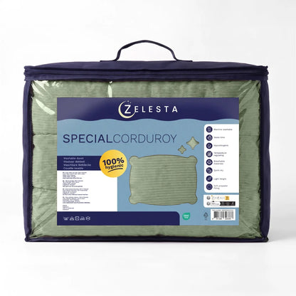 Zelesta Special Corduroy Cotton Bettdecke - Waldgrün