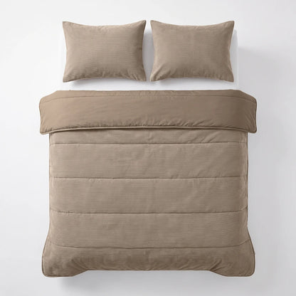 Zelesta Special Corduroy Cotton Kissenbezüge Set von 2 - Taupe