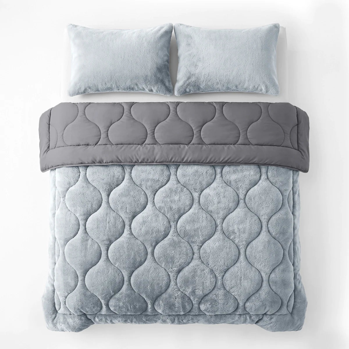 Zelesta Special Teddy Faux Fur Bettdecke - Heidelbeerblau