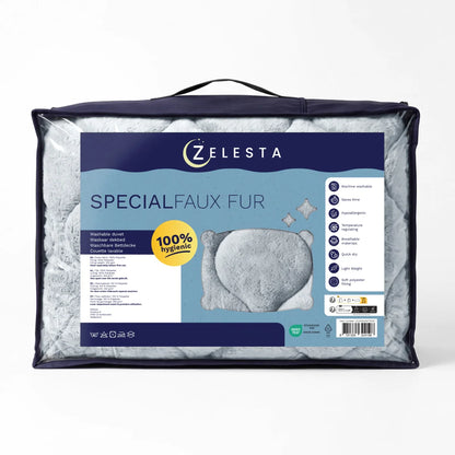 Zelesta Special Teddy Faux Fur Bettdecke - Heidelbeerblau