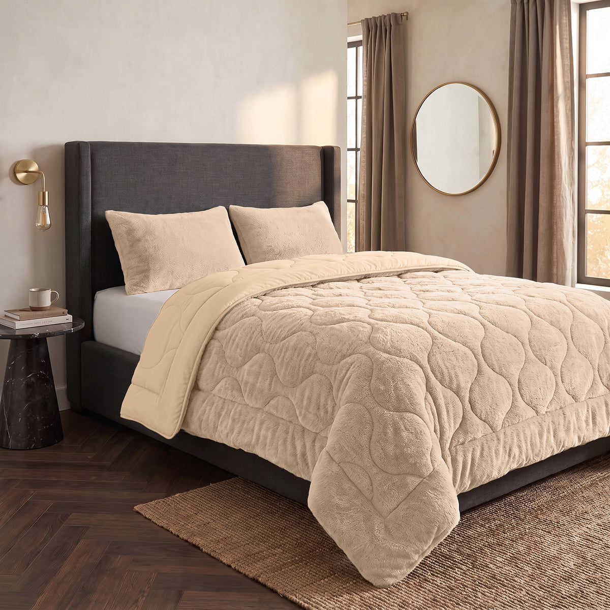 Zelesta Special Teddy Faux Fur Bettdecke - Cozy Cappuccino