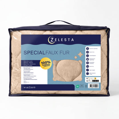 Zelesta Special Teddy Faux Fur Bettdecke - Cozy Cappuccino