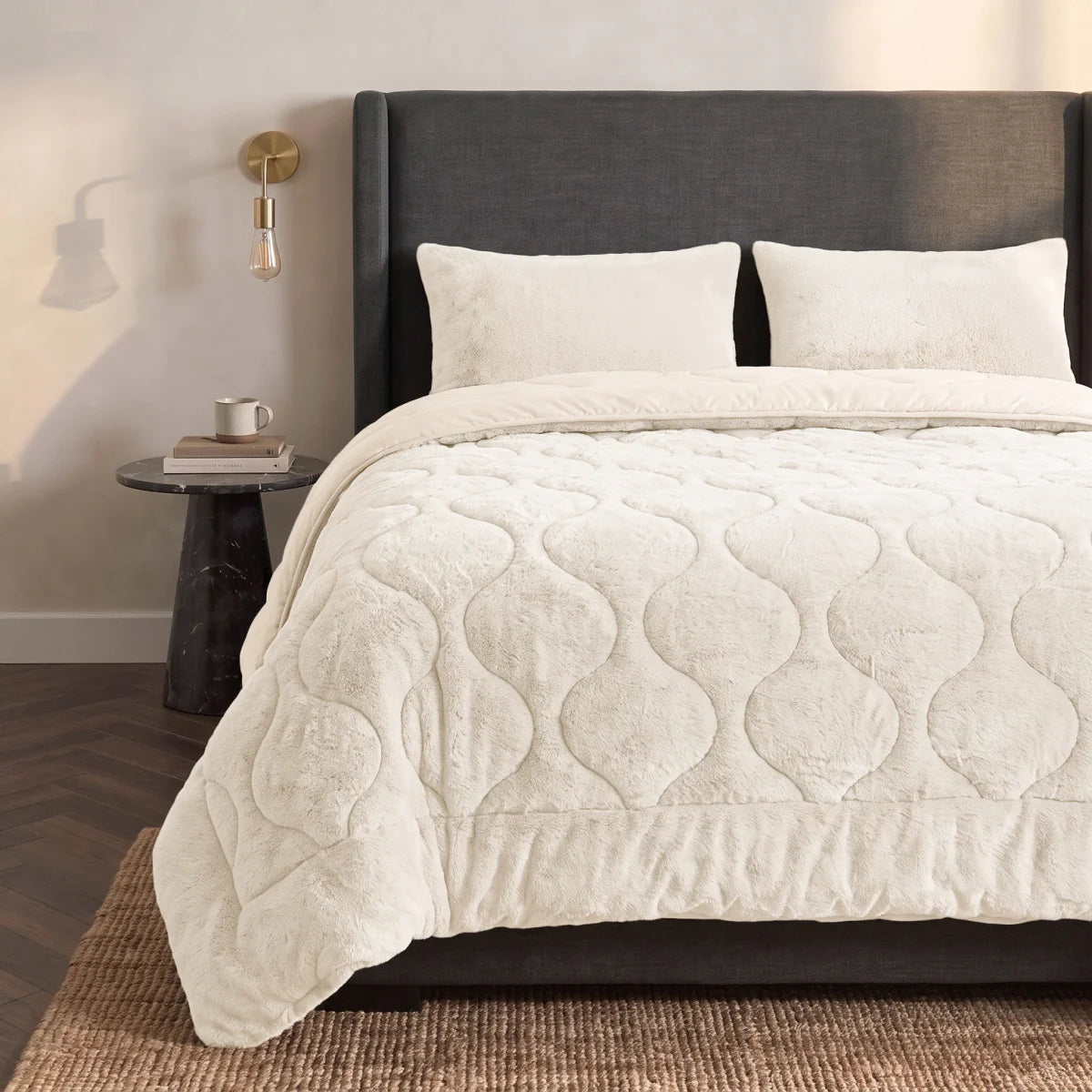 Zelesta Special Teddy Faux Fur Bettdecke - Marshmallow weiß