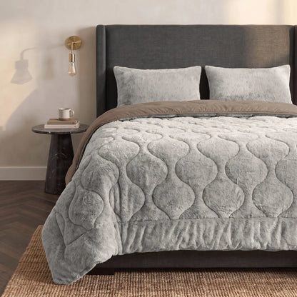 Zelesta Special Teddy Faux Fur Bettdecke - Mondgrau