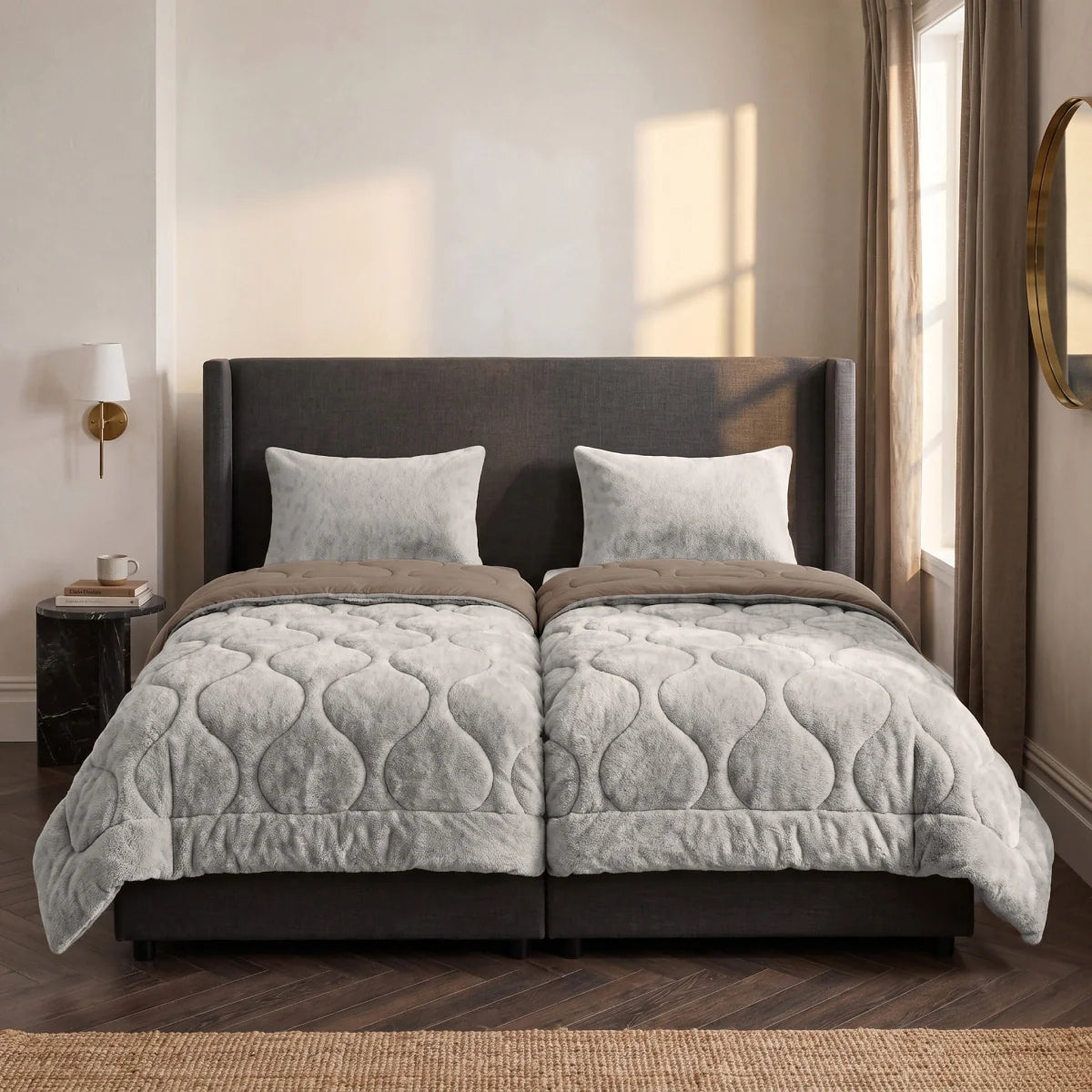 Zelesta Special Teddy Faux Fur Bettdecke - Mondgrau