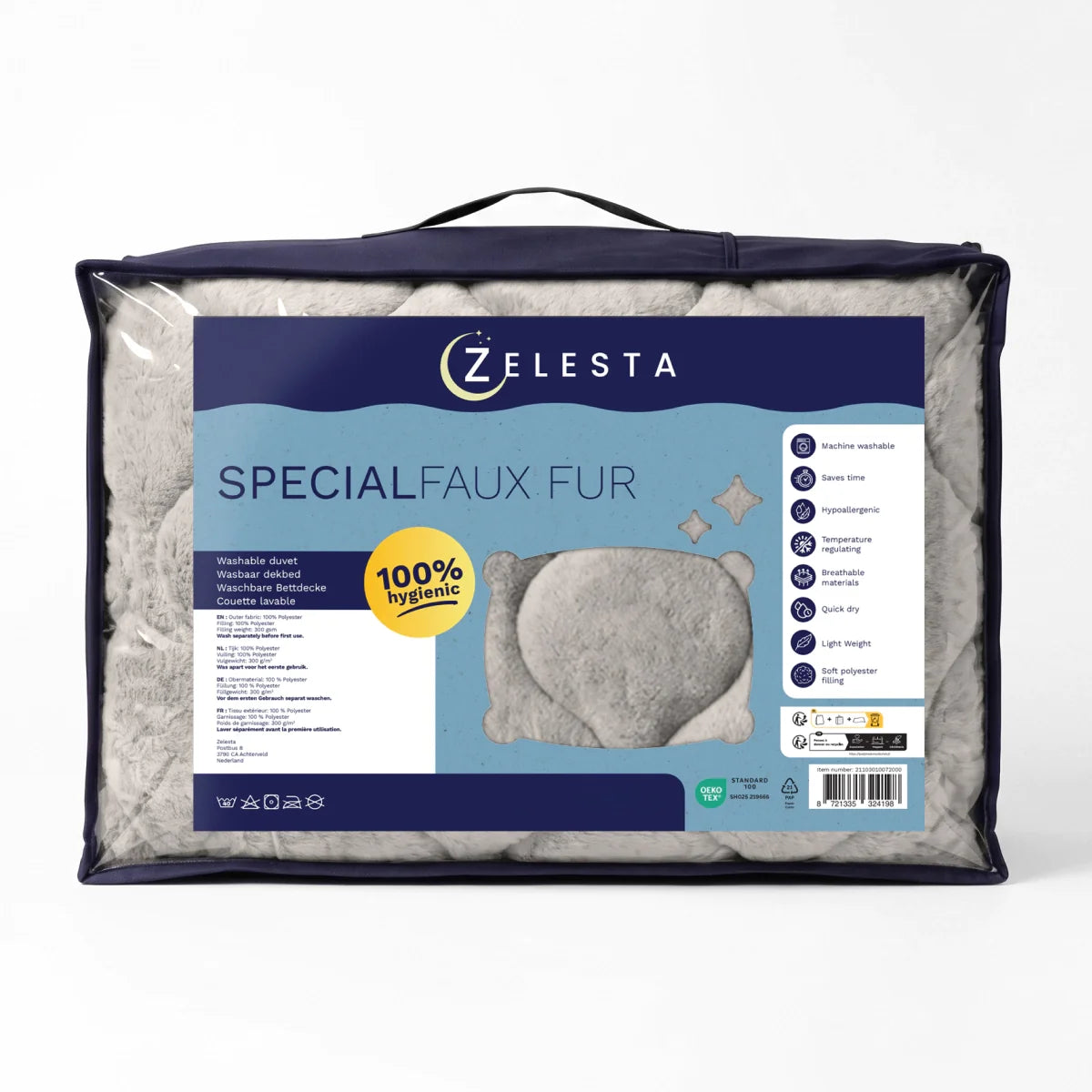 Zelesta Special Teddy Faux Fur Bettdecke - Mondgrau