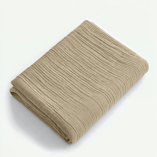 Musselin Spannbettlaken - Sand