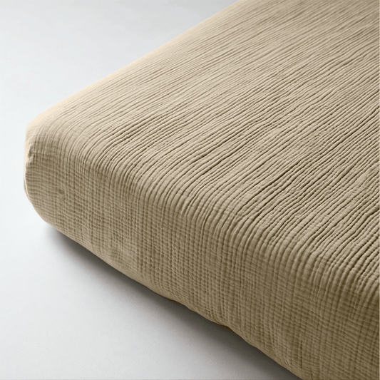 Musselin Spannbettlaken - Sand
