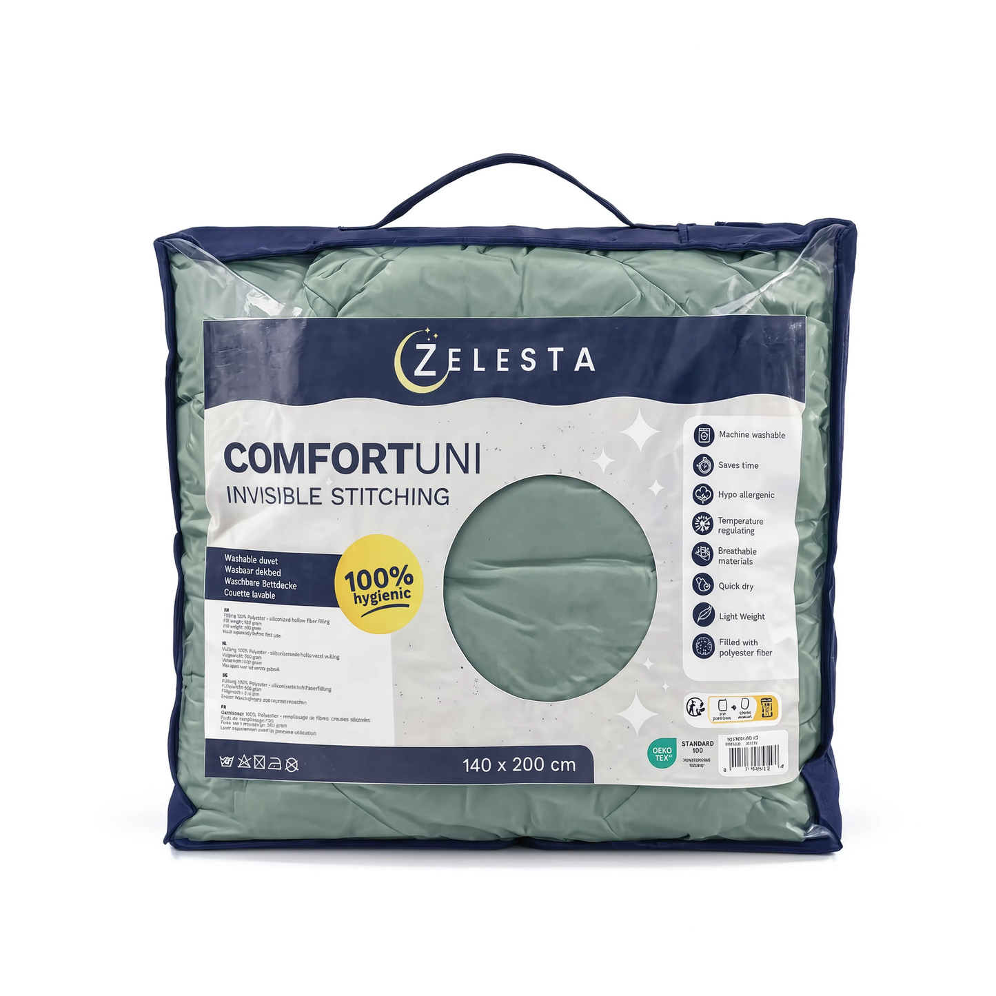 Zelesta Comfort Uni No Stitch Bettdecke - Seeschaumgrün