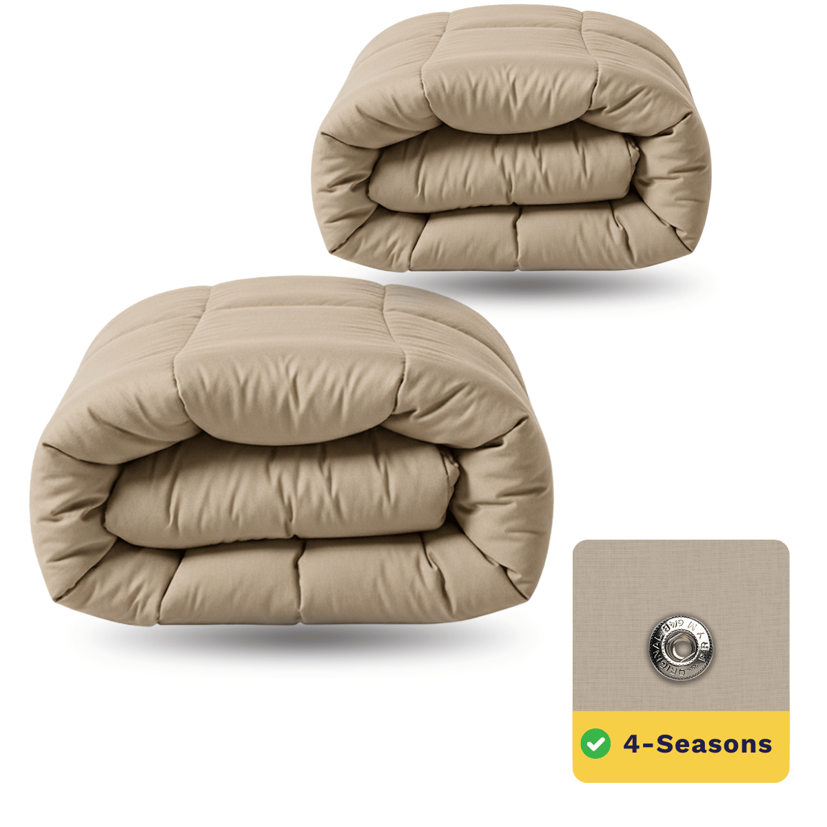 Zelesta Wonderbed 4 Seasons Double Baumwolle - Taupe Blush