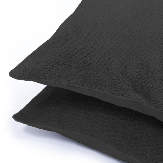Weiche-Teddystoff-Kissenbezüge-60x70cm-in-anthrazit