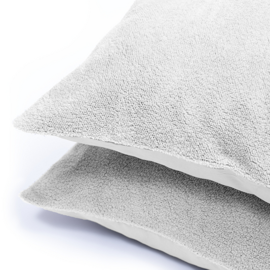 Weiche-Teddystoff-Kissenbezüge-60x70cm-in-weiß