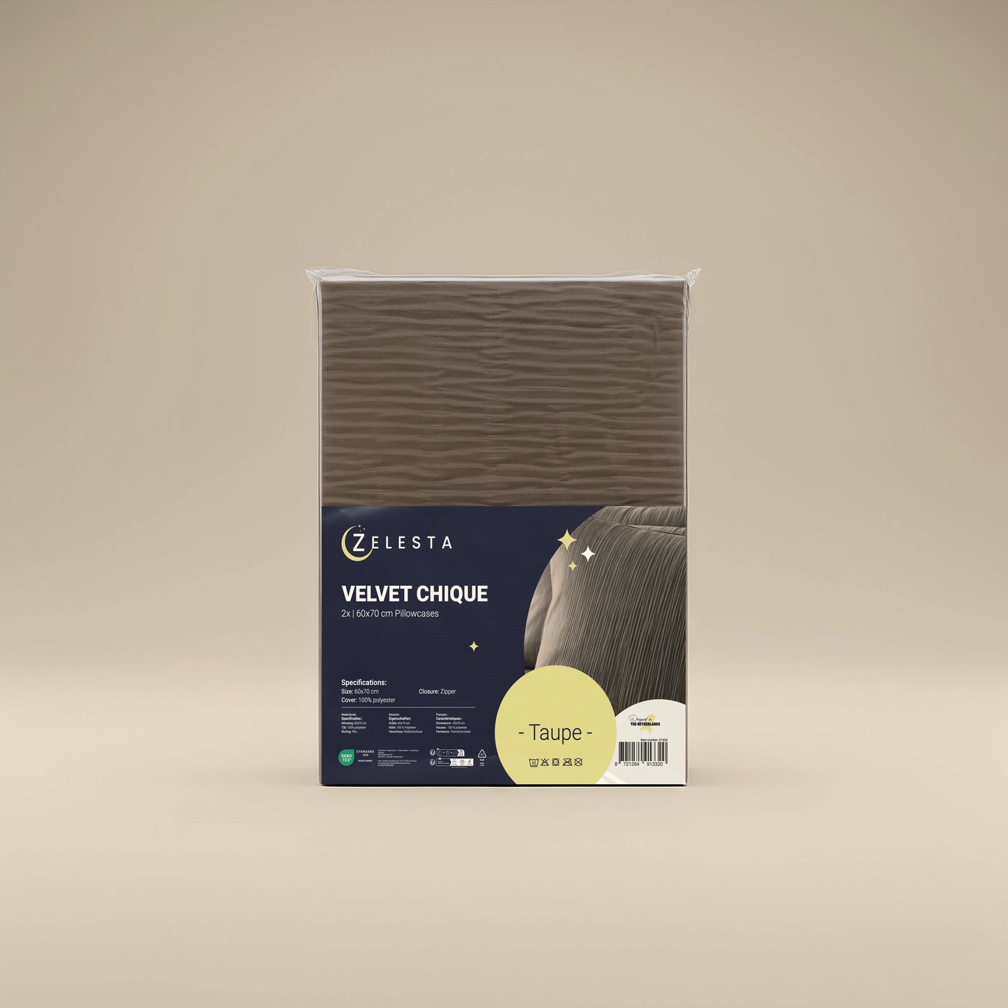 Zelesta Velvetbed Chique Kissenbezüge Set von 2 - Taupe