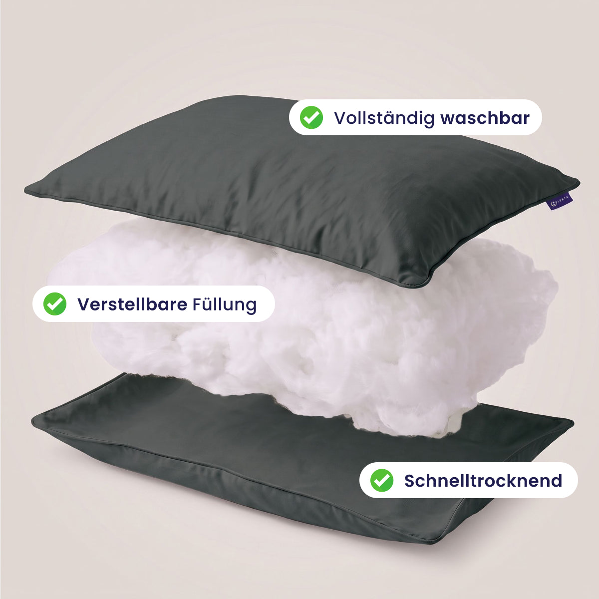 Zelesta Comfort Waschbares & Anpassbares Kopfkissen