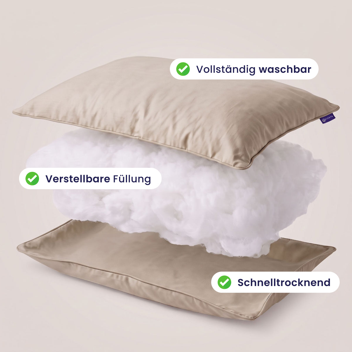 Zelesta Comfort Waschbares & Anpassbares Kopfkissen