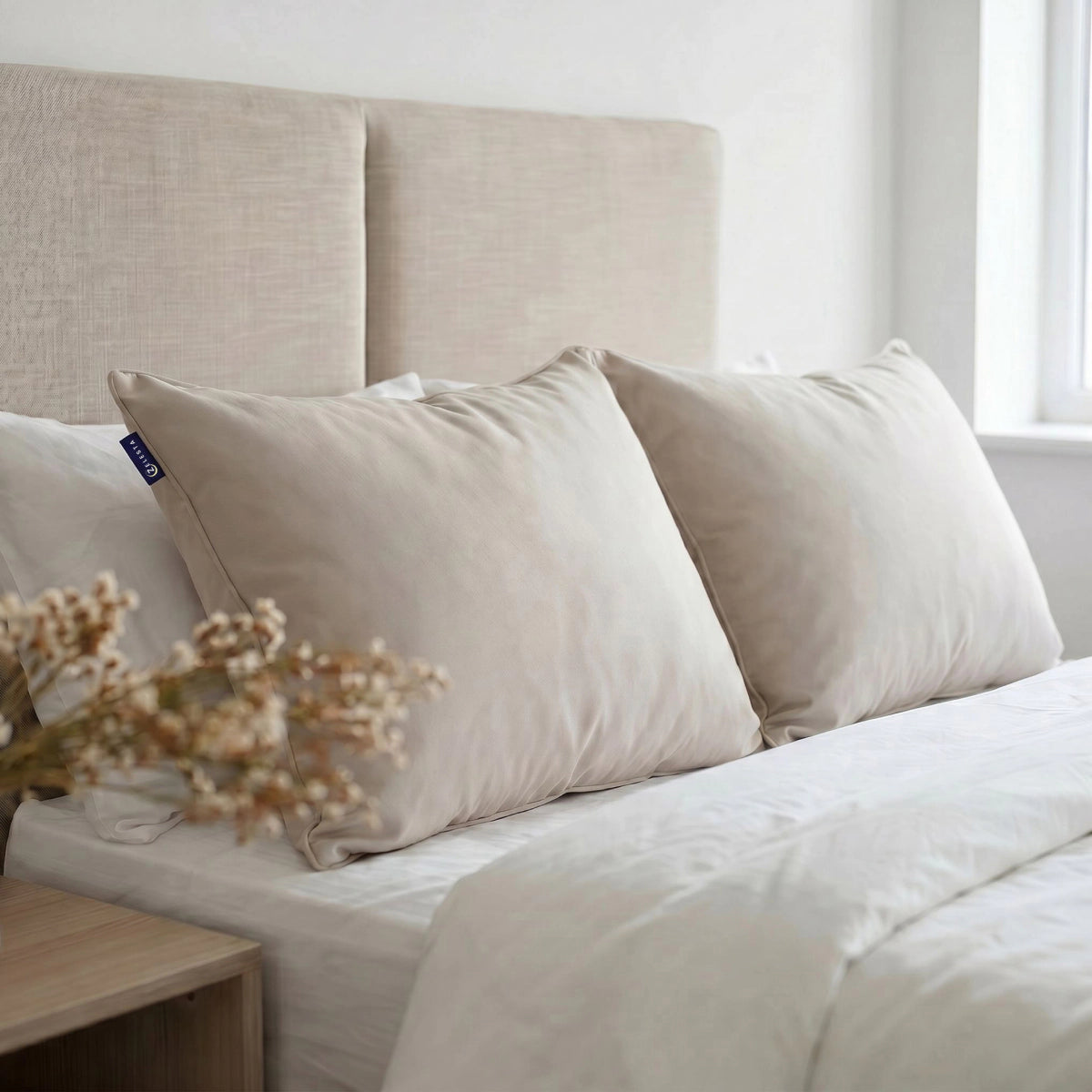 Zelesta Comfort Waschbares Kopfkissen – Taupe