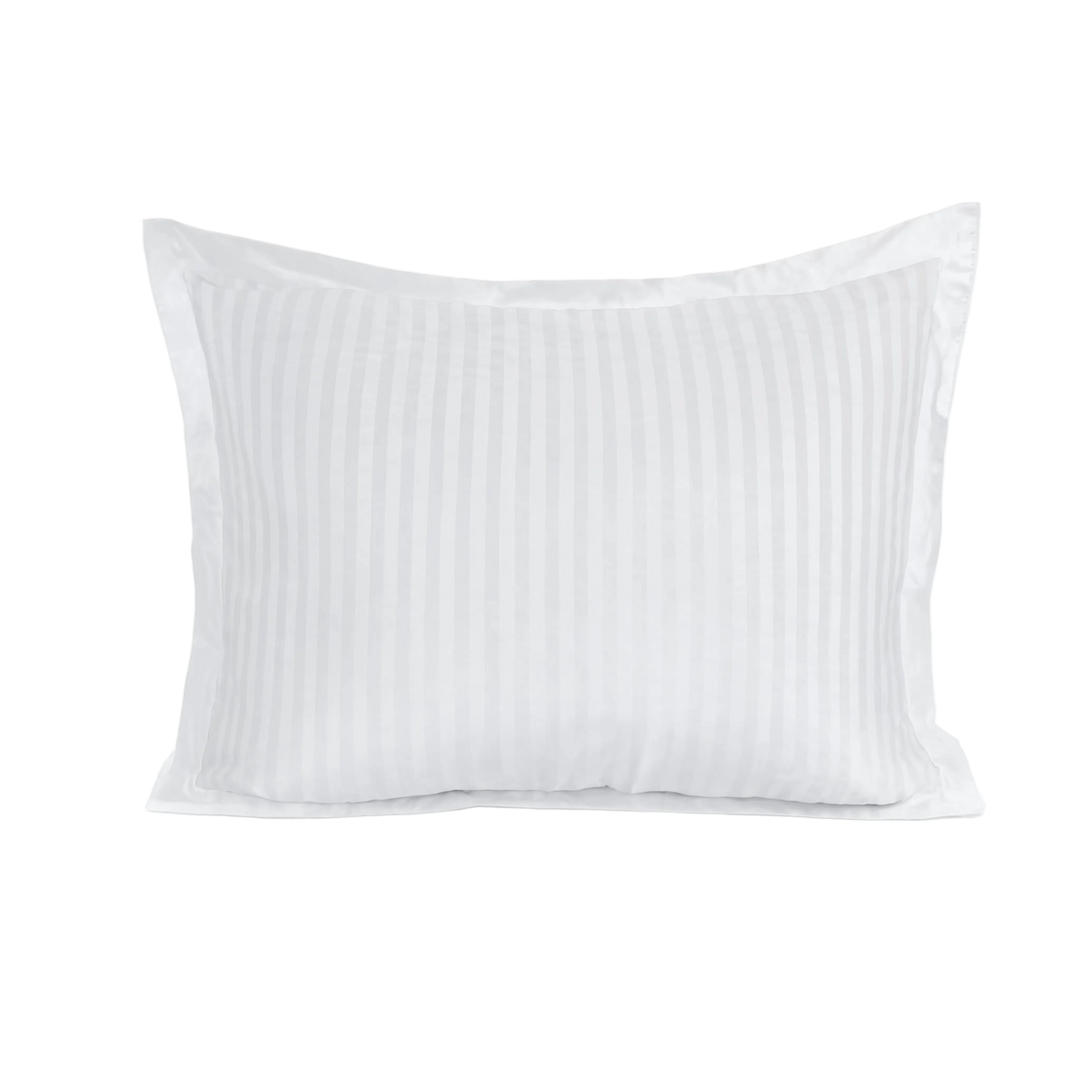 Zelesta Deluxe Hotel Stripe Baumwollsatin Kissenbezüge Set von 2 - Weiß