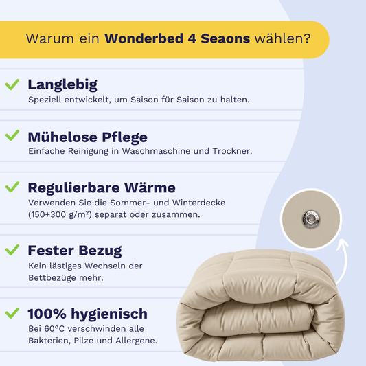 Zelesta Wonderbed 4 Seasons Double Baumwolle - Dessert Sand