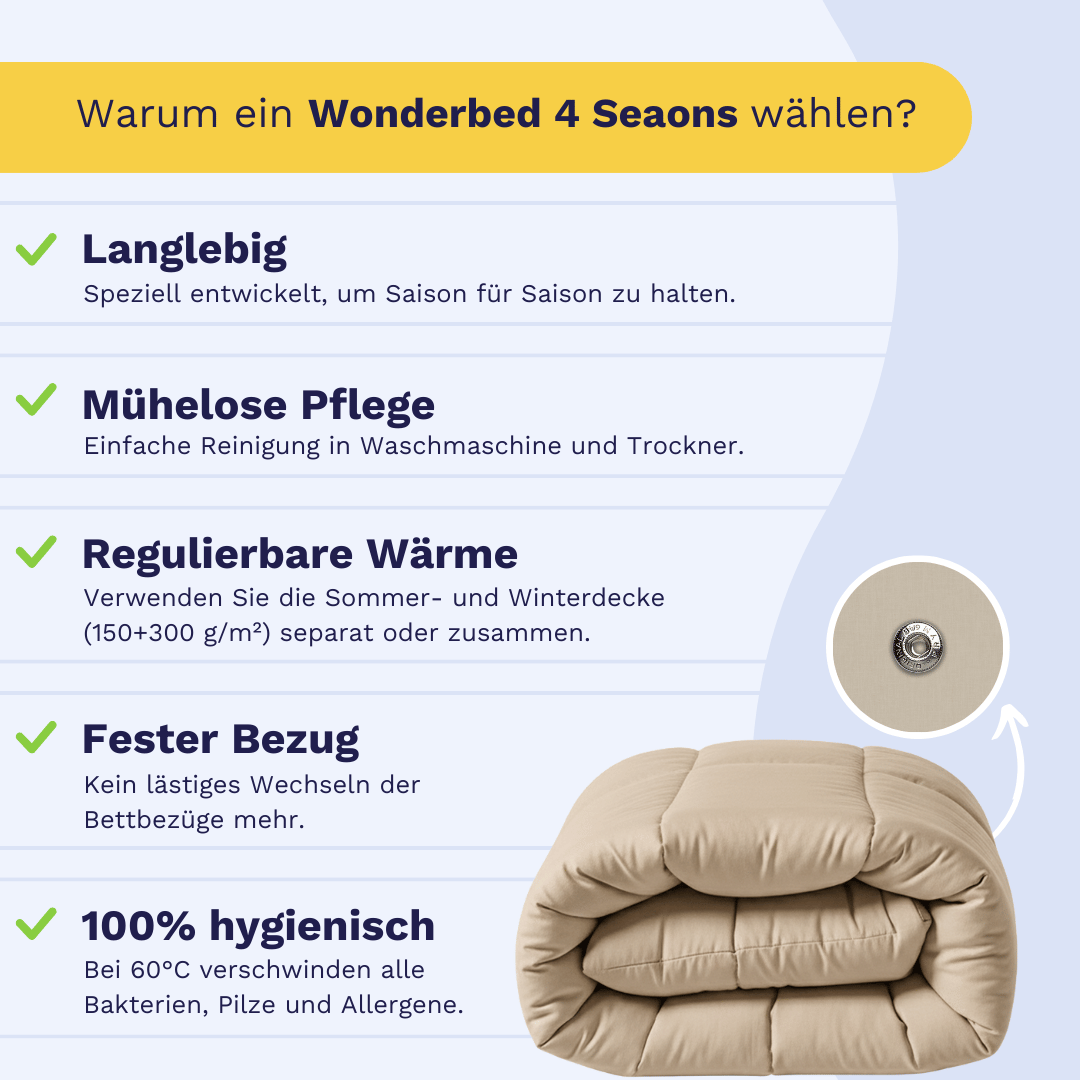 Zelesta Wonderbed 4 Seasons Double - Warm Sand