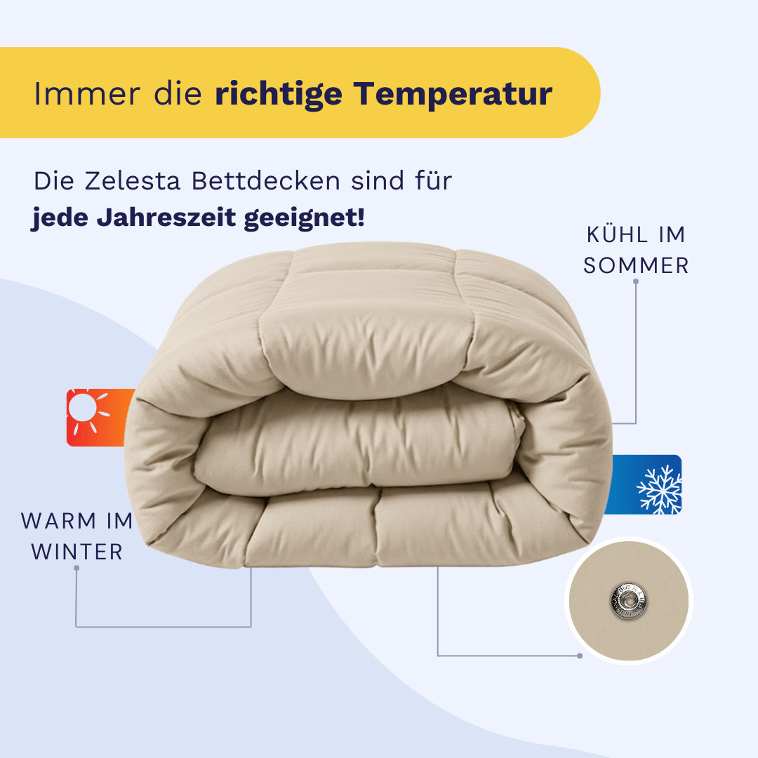 Zelesta Wonderbed 4 Seasons Double Baumwolle - Dessert Sand