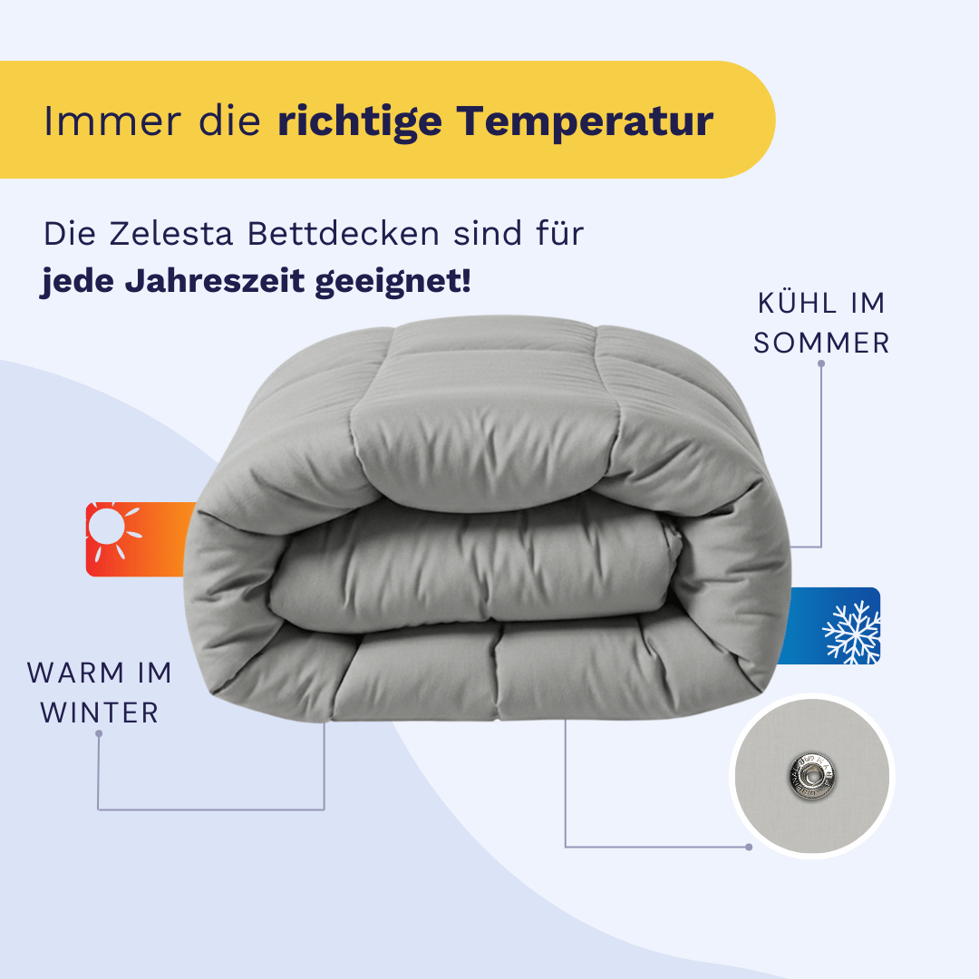 Zelesta Wonderbed 4 Seasons Double Baumwolle - Morning Grey