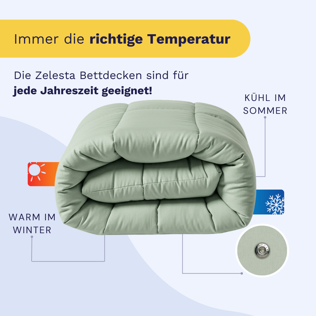 Zelesta Wonderbed 4 Seasons Double Baumwolle - Natural Green