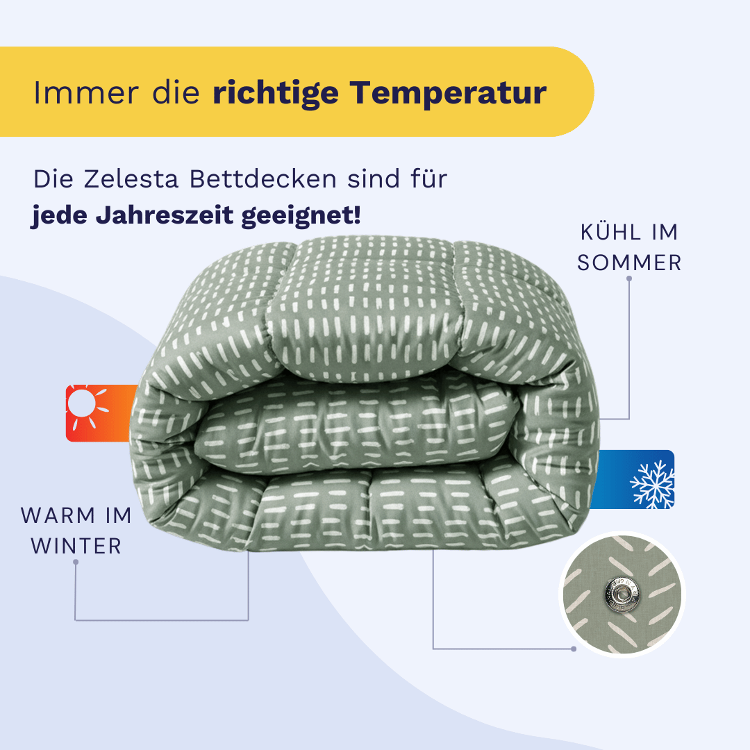 Zelesta Wonderbed 4 Seasons Double - Olive Stitches