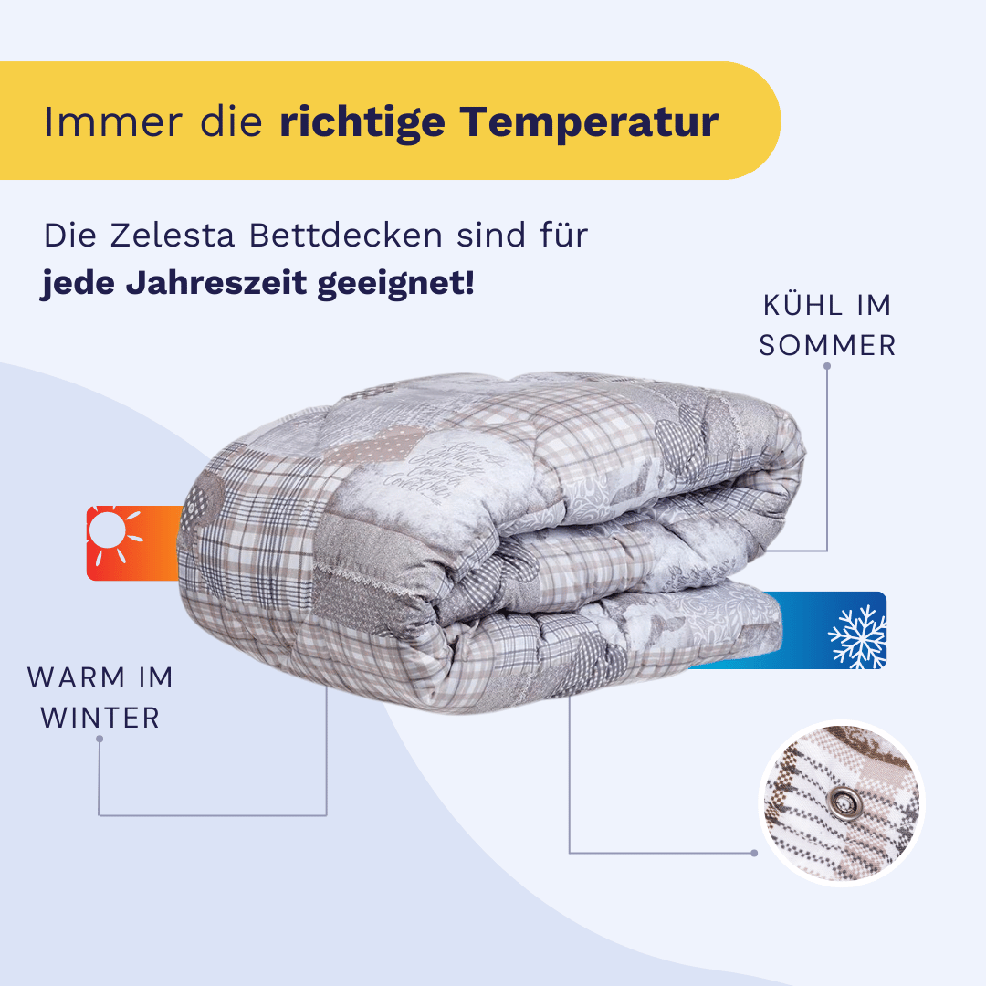 Zelesta Wonderbed 4 Seasons double - Patchwork Hearts