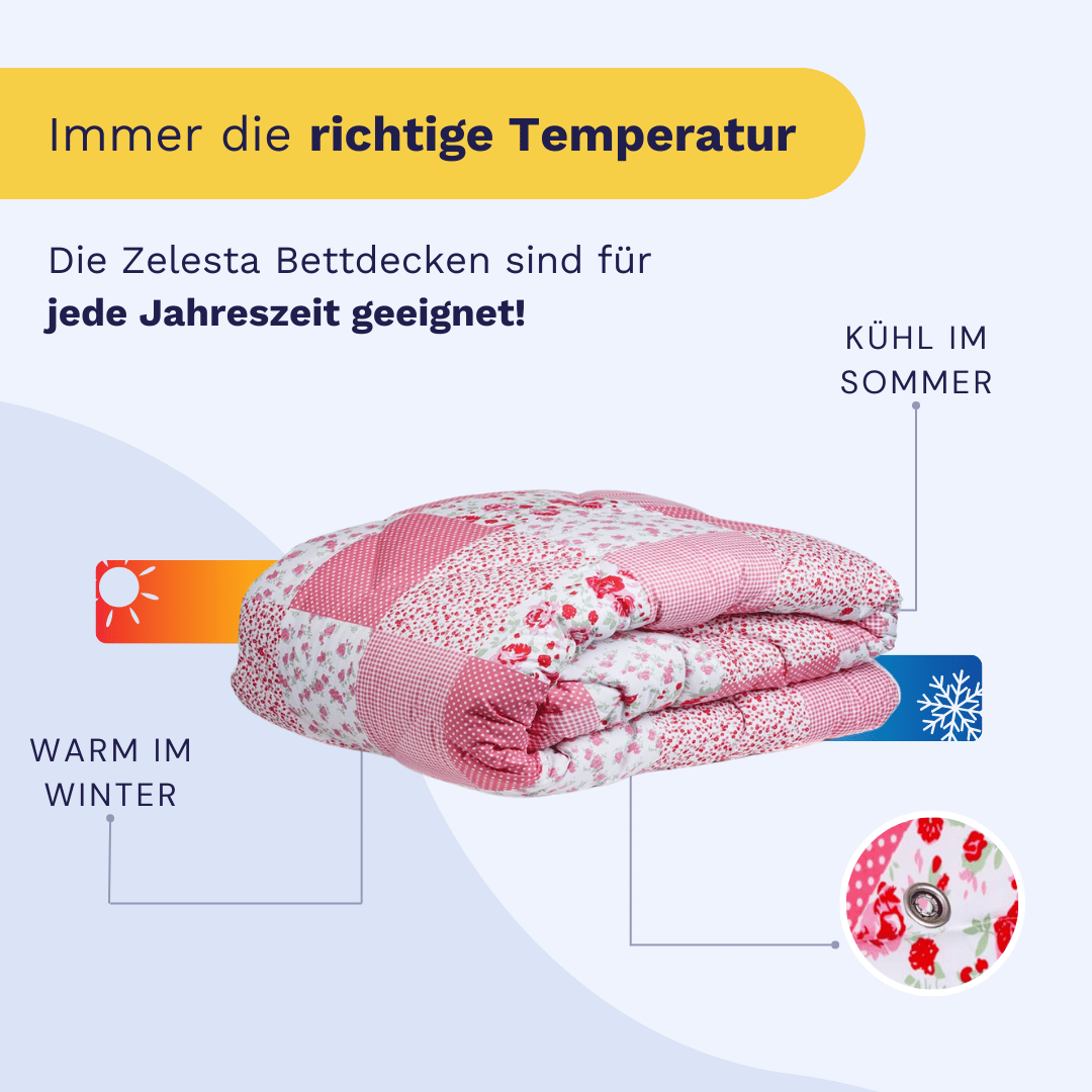 Zelesta Wonderbed 4 Seasons Double -  Patchwork Pink