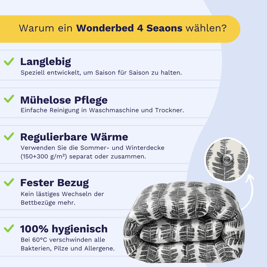 Zelesta Wonderbed 4 Seasons Double - Savanna Feather